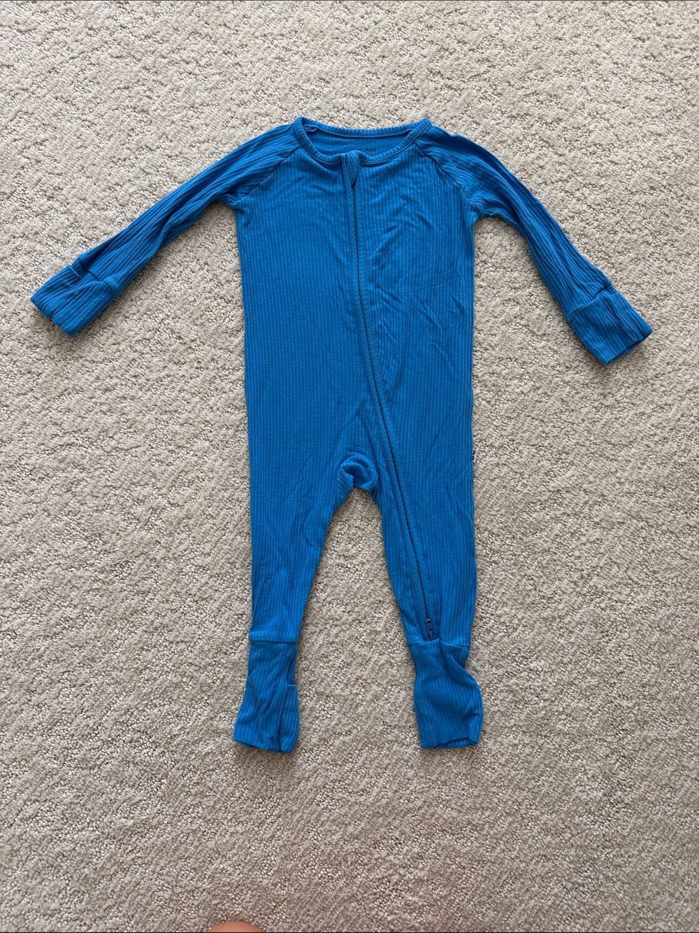 Little Sleepies Cobalt Blue Ribbed Zippy